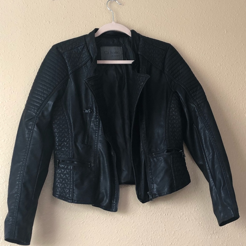 CiSono black leather jacket. Never worn
